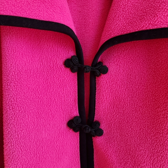 VINTAGE Celia Tejada Pink Fleece Poncho Style Jacket Women's - Picture 4 of 15